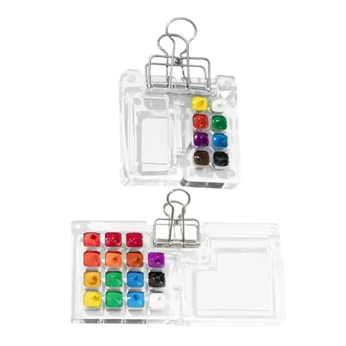 Aquarell Leerkasten Aquarellfarben-Palettenetui, Tablett mit mehreren Fächern, Reise-Aquarell-Tablett-Palette for unterwegs, for Zuhause und Büro im Freien(8 colors B) von ZHOUXYFDC