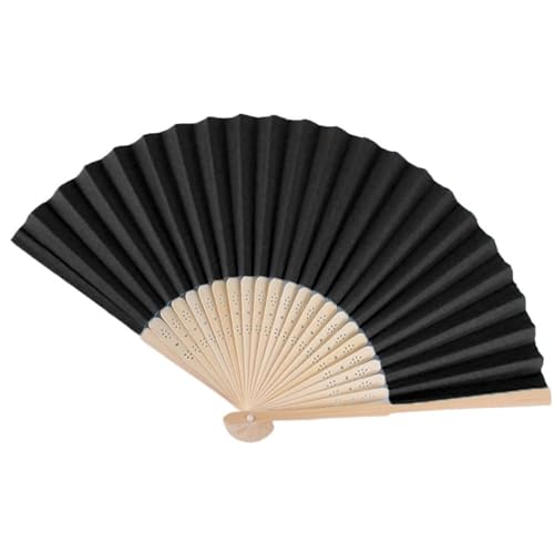 Fächer 10 stücke Hand Gehalten Fan Blank for Hochzeit Party Decor Mi DIY Papier Fans for Praxis Kalligraphie Malerei Fans(Black,10pcs) von ZHOUXYFDC