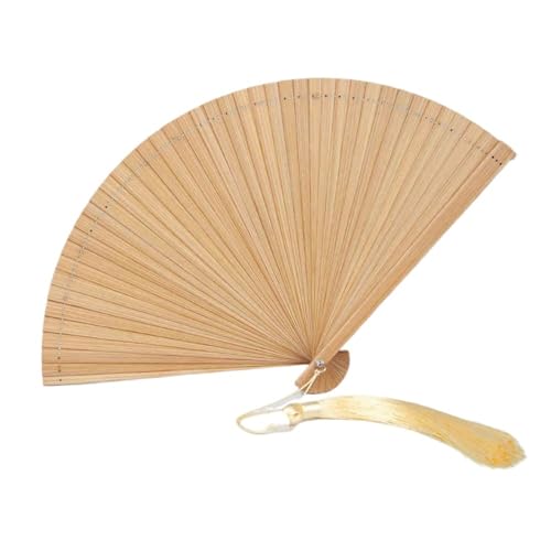 Fächer Falten Einfarbig Handwerk Elegante Handheld Fans Führen Requisiten Hochzeit Party Hause(Brown) von ZHOUXYFDC
