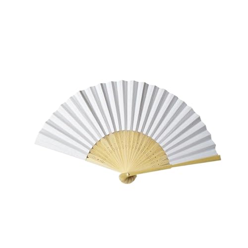 Fächer Handgehaltener Faltfächer, antiker Faltfächer, Sommer-Tanzfächer for Frauen und Mädchen for Tanzen(WHITE) von ZHOUXYFDC
