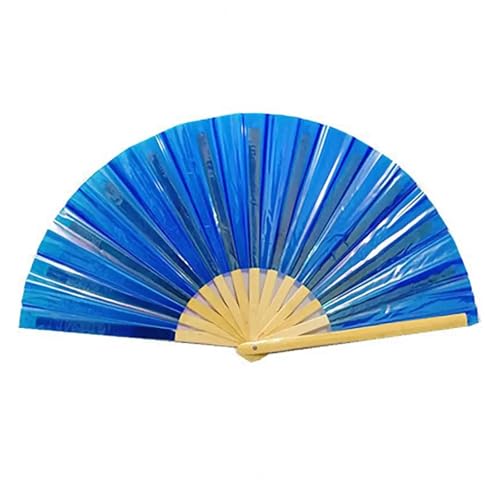 Fächer PVC-Faltventilator, schillernder Handventilator, Sommer-Kühlventilator, Dekoration, Tanz-Performance-Requisiten, Pop-Party-Zubehör(Color02) von ZHOUXYFDC