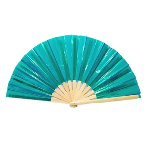 Fächer PVC-Faltventilator, schillernder Handventilator, Sommer-Kühlventilator, Dekoration, Tanz-Performance-Requisiten, Pop-Party-Zubehör(Color05) von ZHOUXYFDC
