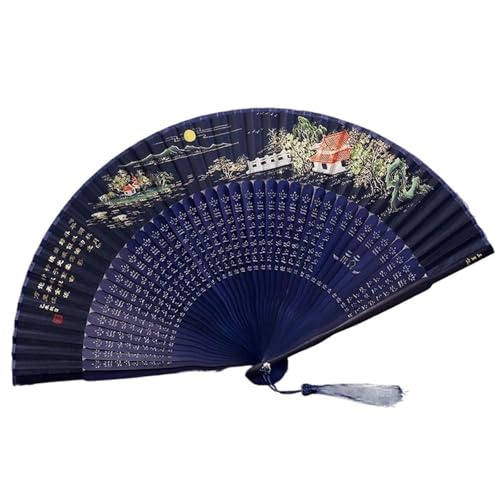 Fächer Seide Falten Tanz Tragbare Vintage Dame Falten Landschaft Sommer Frauen Hand Fan(Color04) von ZHOUXYFDC