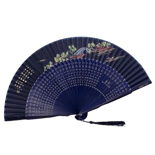 Fächer Seide Falten Tanz Tragbare Vintage Dame Falten Landschaft Sommer Frauen Hand Fan(Color05) von ZHOUXYFDC