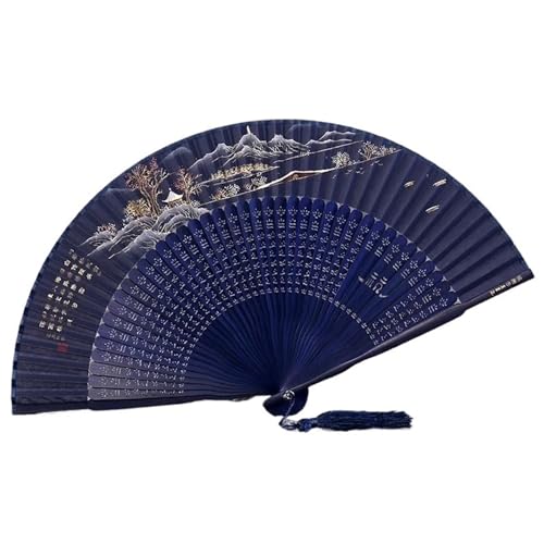 Fächer Seide Falten Tanz Tragbare Vintage Dame Falten Landschaft Sommer Frauen Hand Fan(Color12) von ZHOUXYFDC