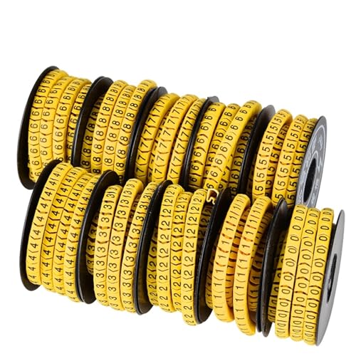 Kabelbeschriftung 10 rolle Kabel Marker Nummer Rohr EC 1/2.5/4/6 Quadrat 0 zu 9 Draht Label Rohr Netzwerk Linie Hülse Konkaven Rutschfeste PVC Isolierung(1.5 Square) von ZHOUXYFDC