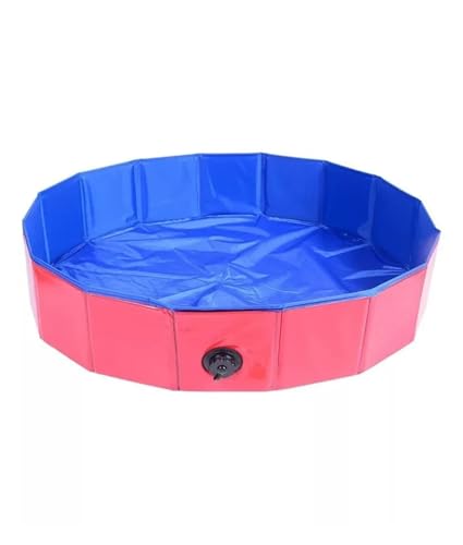 Kinderpool Aufblasbar Faltbare Badebeckenwanne Nicht aufblasbares Planschbecken(80 * 30cm (Red pet Pool)) von ZHOUXYFDC