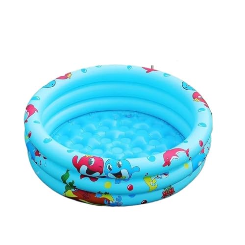 Kinderpool Aufblasbar Wiederverwendbarer aufblasbarer Swimmingpool Doppelschicht-Garten Tragbares verdicktes Wasser Rundes Paddeln im Innen- und Außenbereich(Blue 120cm) von ZHOUXYFDC