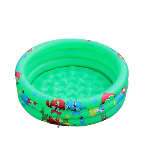 Kinderpool Aufblasbar Wiederverwendbarer aufblasbarer Swimmingpool Doppelschicht-Garten Tragbares verdicktes Wasser Rundes Paddeln im Innen- und Außenbereich(Green 120cm) von ZHOUXYFDC