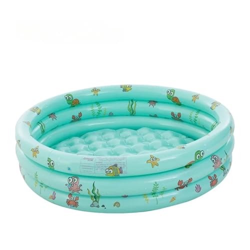 Kinderpool Aufblasbar Wiederverwendbarer aufblasbarer Swimmingpool Doppelschicht-Garten Tragbares verdicktes Wasser Rundes Paddeln im Innen- und Außenbereich(Green Fish 90cm) von ZHOUXYFDC