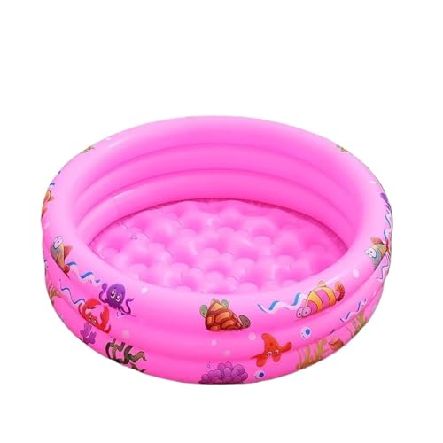 Kinderpool Aufblasbar Wiederverwendbarer aufblasbarer Swimmingpool Doppelschicht-Garten Tragbares verdicktes Wasser Rundes Paddeln im Innen- und Außenbereich(Pink 150cm) von ZHOUXYFDC
