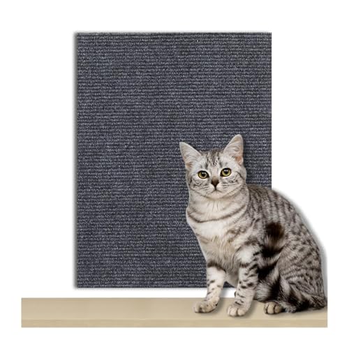 Kratzbrett Katzenkratzbrett Sofaschutz Katzenkratzbrett Brettschutz Zuschneidbarer Selbstklebender Teppich DIY Katzenkratzmatte(Dark Gray,60x100CM) von ZHOUXYFDC