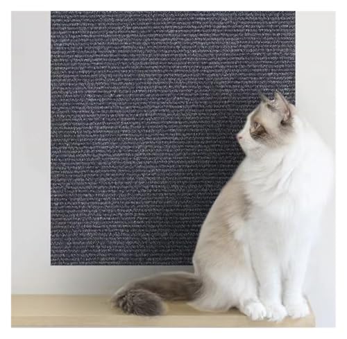 Kratzbrett Katzenkratzmatte, trimmbarer Katzenteppich mit Selbstklebender Eckwand, DIY-Kratzmöbelschutz for Katzen(4-Dark Gray,40x200CM) von ZHOUXYFDC