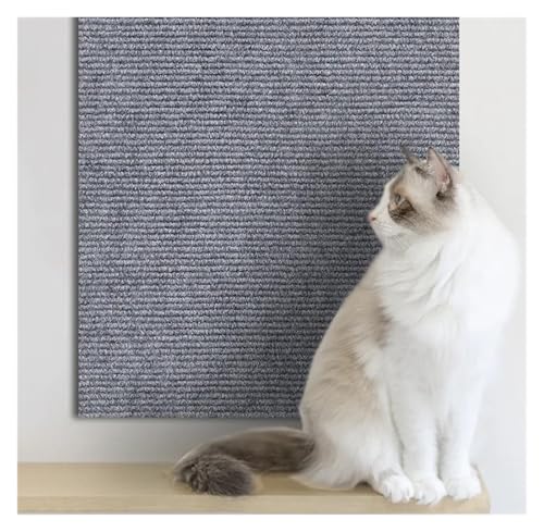 Kratzbrett Katzenkratzmatte, trimmbarer Katzenteppich mit Selbstklebender Eckwand, DIY-Kratzmöbelschutz for Katzen(5-Light Gray,40x200CM) von ZHOUXYFDC