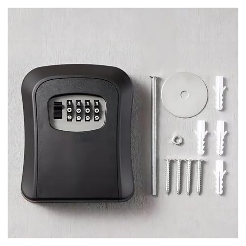 Schlüsselkasten Schlüsselhalter, Kombinationsschloss, Wandmontage, wasserdicht, 4-stellige Passwörter, Aufbewahrungsbox for 5 Schlüssel, einfach zu befestigen, zu Hause oder im Büro(Black ABS G2) von ZHOUXYFDC