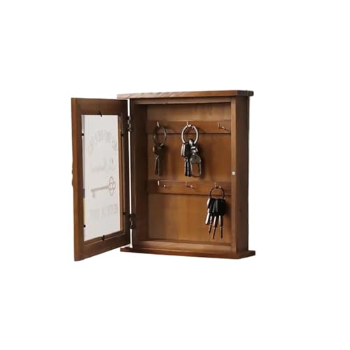 Schlüsselkasten Schlüsselkasten aus Holz, zur Wandmontage, dekorativer Schlüsselhalter, Box, Organizer, rustikales Bauernhaus, for Aufhängen for Zuhause und Wohnzimmer, Braun(Brown) von ZHOUXYFDC