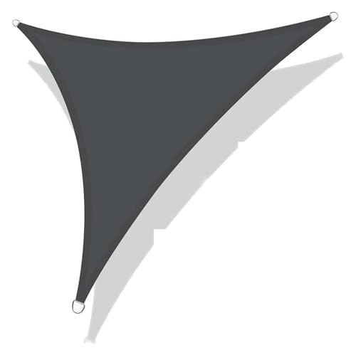 Sonnensegel Dreieckig 4 Größe 9 Farbe Wasserdicht Grau Schwarz Dreieck Sonnensegel Baldachin 98% UV Block Unterstände for Outdoor Hinterhof Markise Garten(Deep Grey 24pc,300x300x300cm) von ZHOUXYFDC