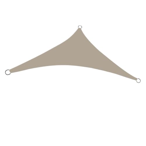 Sonnensegel Dreieckig Dreieckiges Sonnenschutzsegel, wasserdichter Gartensonnenschirm, UV-beständiger Sonnenschutz, Vordach for den Innenhof, Campingpool im Hinterhof(Khaki5x5x5m) von ZHOUXYFDC