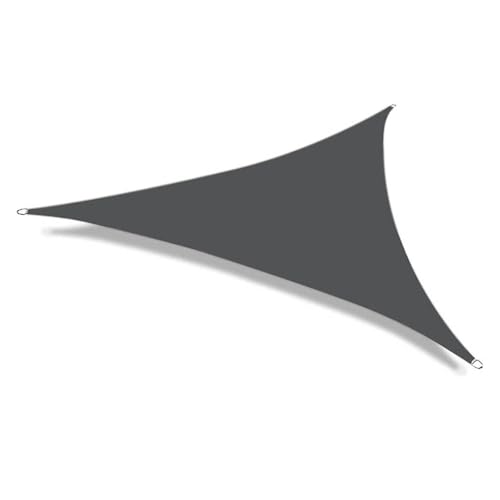 Sonnensegel Dreieckig Dreieckiges Sonnensegel, wasserdicht, for den Außenbereich, Garten, Terrasse, Party, Sonnenschutz, Markise, 98% UV-Block, mit Seil(Dark Grey,4x4x5.7m) von ZHOUXYFDC