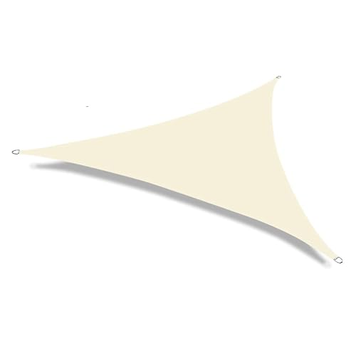 Sonnensegel Dreieckig Dreieckiges Sonnensegel in Mehreren Größen, wasserdicht, for den Außenbereich, Garten, Terrasse, Party, Sonnenschutz, Sonnendach for Strand, Camping, Pool(Beige,5x5x7.1m) von ZHOUXYFDC