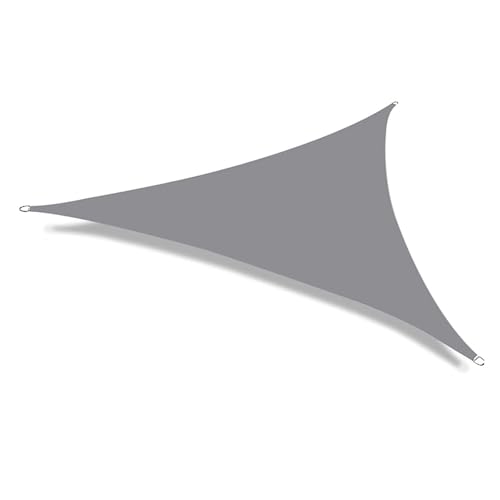 Sonnensegel Dreieckig Dreieckiges Sonnensegel in Mehreren Größen, wasserdicht, for den Außenbereich, Garten, Terrasse, Party, Sonnenschutz, Sonnendach for Strand, Camping, Pool(Grey,5x5x5m) von ZHOUXYFDC