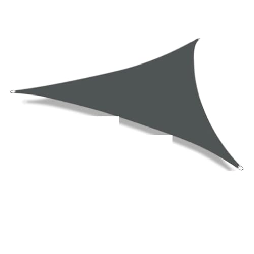 Sonnensegel Dreieckig Wasserdichtes dreieckiges Sonnensegeldach mit 98% UV-Schutz for Außenanlagen und Aktivitäten im Hinterhof, Markisen, Campingzelte(DEEP Grey w 24P Kit,3x3x3.0m) von ZHOUXYFDC