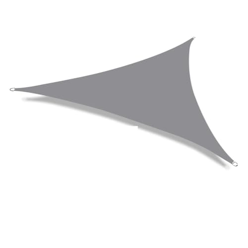 Sonnensegel Dreieckig Wasserdichtes dreieckiges Sonnensegeldach mit 98% UV-Schutz for Außenanlagen und Aktivitäten im Hinterhof, Markisen, Campingzelte(Light Grey w 24P Kit,3x3x3.0m) von ZHOUXYFDC