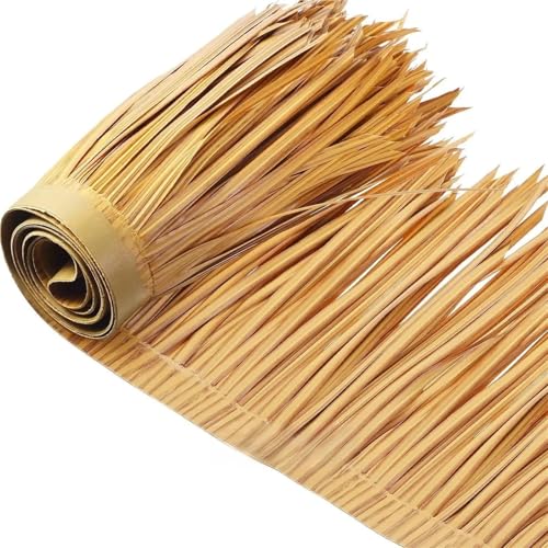 Synthetisches Strohdach Rolle 1/2/6M Simulation Palm Thatch Rolle Künstliche Stroh Gefälschte Gras Wasserdichte PVC Mexikanische Bar Stroh Thatch Dach Dekor Terrasse(Mixed,6M x 0.5M) von ZHOUXYFDC