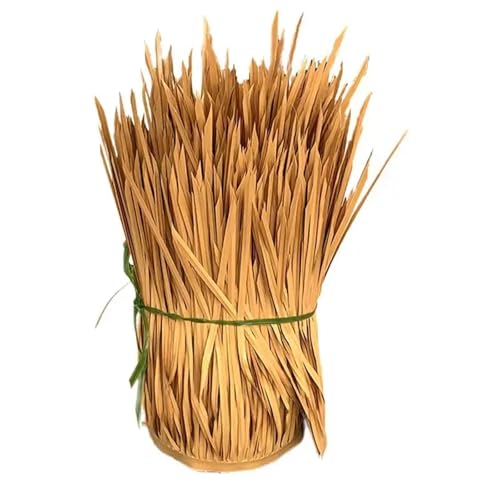 Synthetisches Strohdach Rolle 3/12M Wasserdichtes Tiki-Hüttengras-Strohdach-Dach aus synthetischem Palmendach-Fliesen-Rollen-Garten-Patio-Zaun-Bar-Terrassen-Party(Light Yellow,3x0.5m) von ZHOUXYFDC