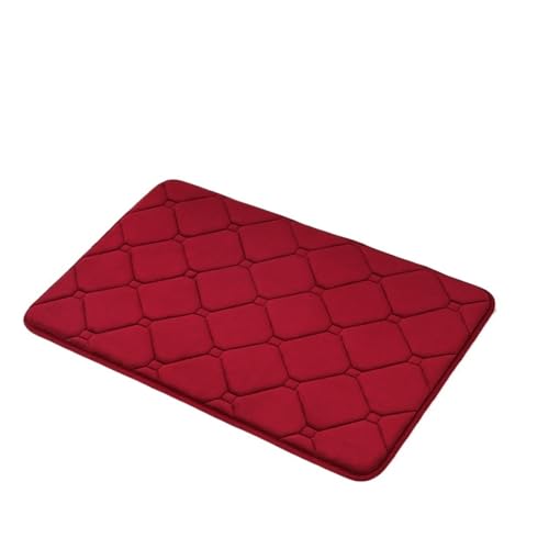 ZHOUXYFDC Anti Rutsch Matte Badematte aus Memory-Schaum, saugfähig, Badezimmerteppich, Badematte, rutschfeste Fußmatten, Küchenläufer, Toilette, Wohnzimmer, Blauer Teppich(Diamond red,40x60cm) von ZHOUXYFDC