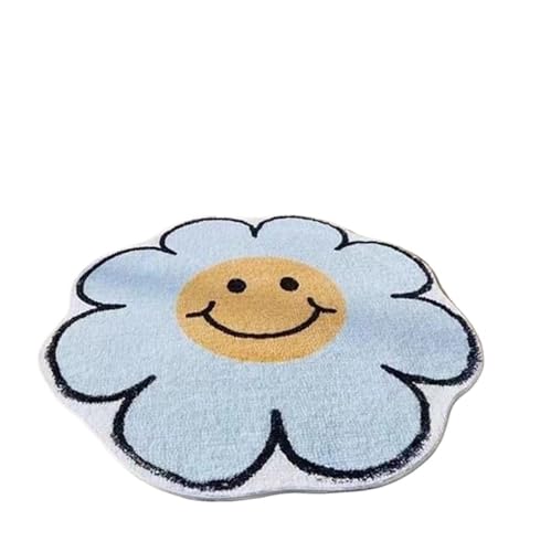 ZHOUXYFDC Anti Rutsch Matte Blumenteppich, Cartoon-Dekor, Teppich for Wohnzimmer, Schlafzimmer, Nachttisch, Smiley-Bodenmatte, rutschfeste Badematte(Style 3,80cm) von ZHOUXYFDC