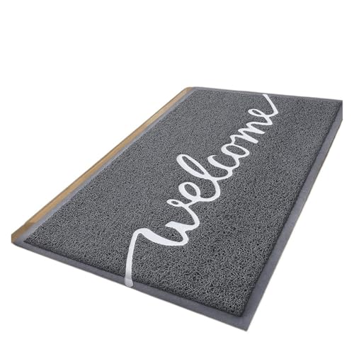 ZHOUXYFDC Anti Rutsch Matte Eingangstür-Bodenmatte, super saugfähig, Willkommens-Vordertür-Teppich, Dekoration, Heimteppich, niedriges Profil, Fußmatte(Grey,80x120cm) von ZHOUXYFDC