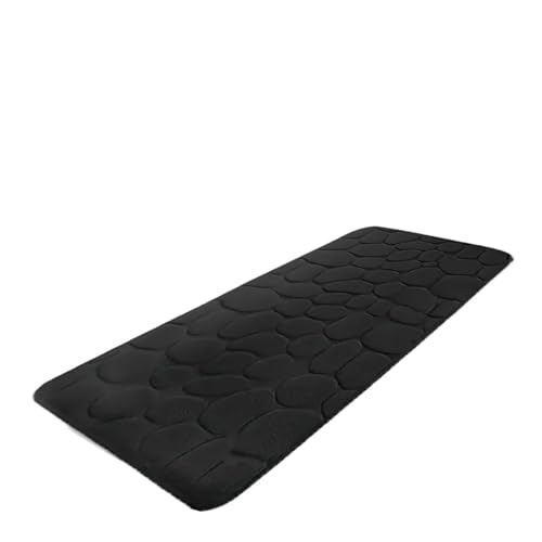 ZHOUXYFDC Anti Rutsch Matte Große Badezimmer-Bodenmatte, wasserabsorbierende Badematte, Türmatte, rutschfeste Badezimmermatte, Heimdekoration(Black,50cm x 120cm) von ZHOUXYFDC