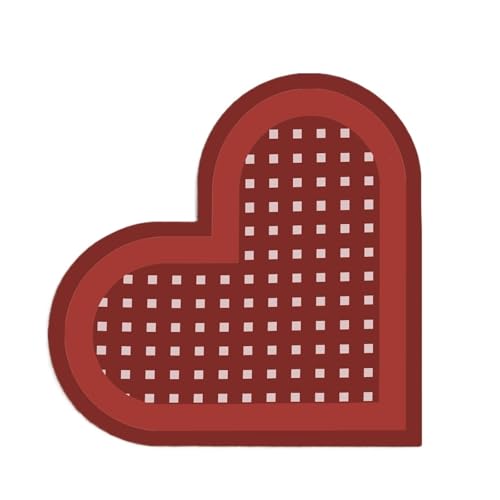 ZHOUXYFDC Anti Rutsch Matte Herzförmige Fußmatte for Küche und Bad, Kieselgur, Schlammbodenteppich, Starke Wasseraufnahme, Rutschfester Teppich(A,50x50CM(19.7x19.7In)) von ZHOUXYFDC