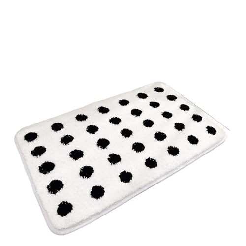 ZHOUXYFDC Anti Rutsch Matte Moderne, minimalistische Badematte aus verdickter Mikrofaser, TPR, rutschfestes Design, Duschraum-Fußmatte, Rutschfester, saugfähiger Badezimmerteppich(Black,40x60cm) von ZHOUXYFDC
