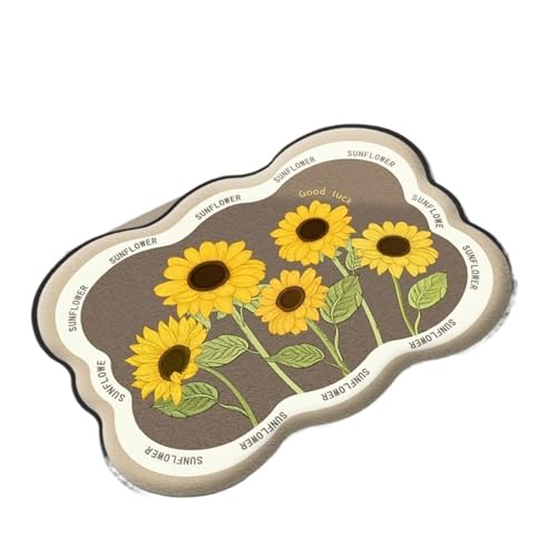 ZHOUXYFDC Anti Rutsch Matte Saugfähige Bodenmatte for Badezimmer in spezieller Blumenform, Fußmatte, Dicke, pelzige, rutschfeste Fußmatte for Toiletten, Bodenmatte for Duschräume(Sunflower,50CMx80CM) ZHOUXYFDC Anti Rutsch Matte Saugfähige Bodenmatte for Badezimmer in spezieller Blumenform, Fußmatte, Dicke, pelzige, rutschfeste Fußmatte for Toiletten, Bodenmatte for Duschräume(Sunflower,50CMx80CM) von ZHOUXYFDC