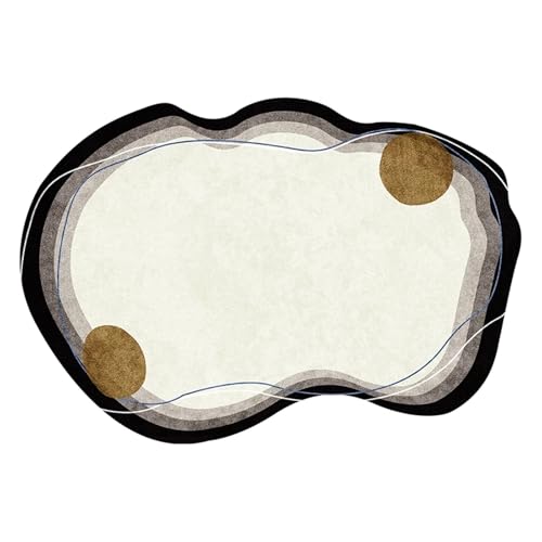 ZHOUXYFDC Anti Rutsch Matte Unregelmäßige Teppiche for Wohnzimmerdekoration Teppiche for Schlafzimmerdekor Teppich Rutschfester Flächenteppich Kurzflor-Bodenmatte(Black,80x120cm) von ZHOUXYFDC