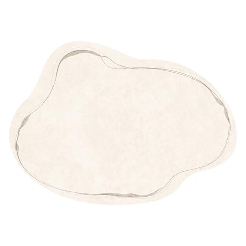 ZHOUXYFDC Anti Rutsch Matte Unregelmäßige Teppiche for Wohnzimmerdekoration Teppiche for Schlafzimmerdekor Teppich Rutschfester Flächenteppich Kurzflor-Bodenmatte(White,100x160cm) von ZHOUXYFDC
