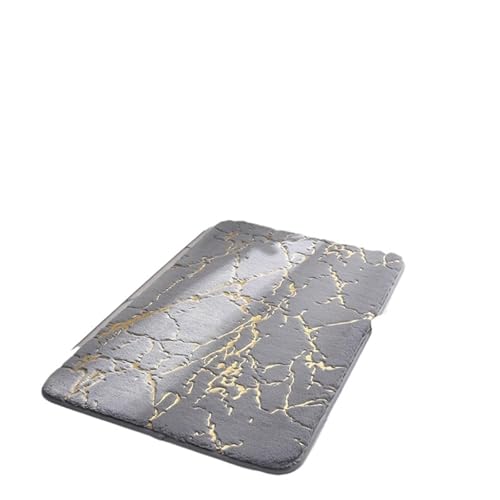 ZHOUXYFDC Anti Rutsch Matte rutschfeste Badezimmermatte Kaninchen Rosa Schwarz Badematte 40x60cm 50x80cm Dusche Badezimmer Teppich Tolite Bodenteppich WC-Matte(Marble Grey,40x60cm) von ZHOUXYFDC
