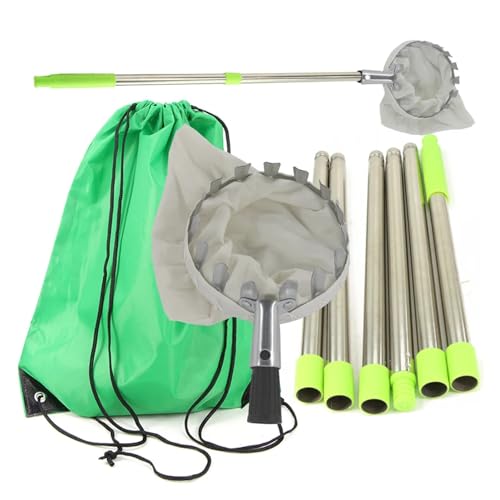 ZHOUXYFDC Apfelpflücker Gartenkorb Obstpflückerkopf mit ausziehbarer Teleskopstange Birnenpflücker(D-4m(13FT)) von ZHOUXYFDC