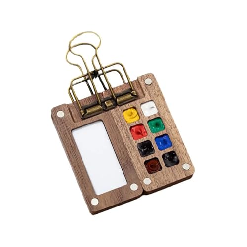 ZHOUXYFDC Aquarell Leerkasten Aquarellpalette aus Holz, tragbar, Mini-Reisebox, Kunstbox, Kunst, quadratisch, for Malen, Aquarelltablett, Malen(Black) von ZHOUXYFDC