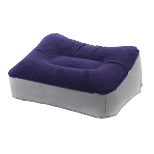 ZHOUXYFDC Aufblasbare Fußstütze Kissen Inflatable Travel Pillow Foot Pad Airplane Car Bus Footrest Stool Height Adjustable Kids Flight Sleeping Resting Pillow(1 Layer-Blue) von ZHOUXYFDC