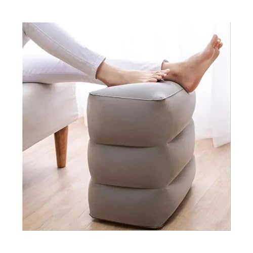 ZHOUXYFDC Aufblasbare Fußstütze Kissen Inflatable Travel Pillow Foot Pad Airplane Car Bus Footrest Stool Height Adjustable Kids Flight Sleeping Resting Pillow(3 Layer -Gray) von ZHOUXYFDC