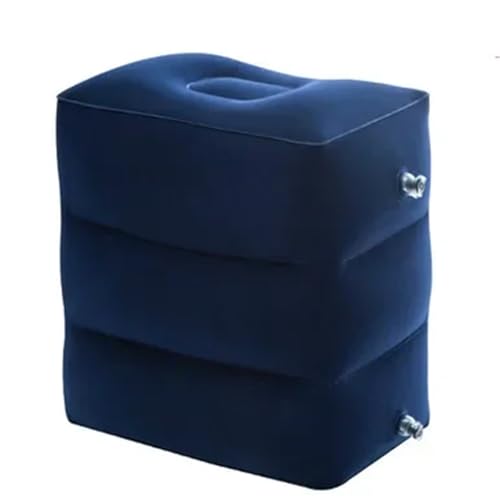 ZHOUXYFDC Aufblasbare Fußstütze Kissen Inflatable Travel Pillow Foot Pad Airplane Car Bus Footrest Stool Height Adjustable Kids Flight Sleeping Resting Pillow(A-3 Layer-Blue) von ZHOUXYFDC