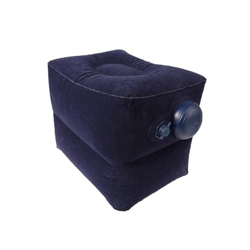 ZHOUXYFDC Aufblasbare Fußstütze Kissen Inflatable Travel Pillow Foot Rest Kids Car Airplane Sleeping Bed Leg Support Height Adjustable Footrest Pillow for Long Trips(2 Layer Blue) von ZHOUXYFDC