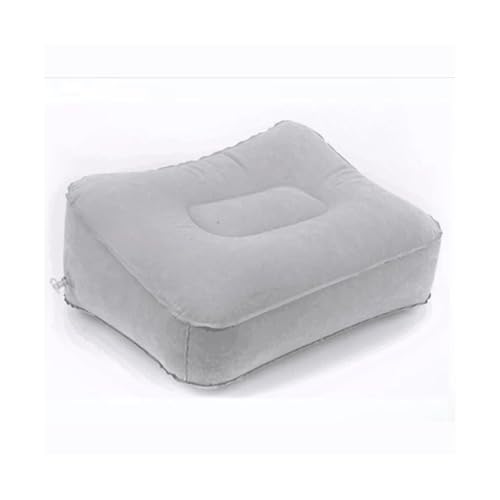 ZHOUXYFDC Aufblasbare Fußstütze Kissen PVC Inflatable Travel Footrest Flocked Pillow Grey Blue Footstool for Office Home Relax Camping(Grey) von ZHOUXYFDC