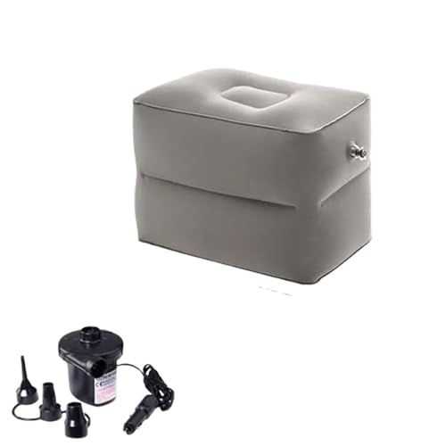 ZHOUXYFDC Aufblasbare Fußstütze Kissen Rest Footstool Adjustable Travel Inflatable Three-Layer Foot Pillow Inflatable Footrest Sleep Sit Long-Distance Train Car Foot(Black) von ZHOUXYFDC
