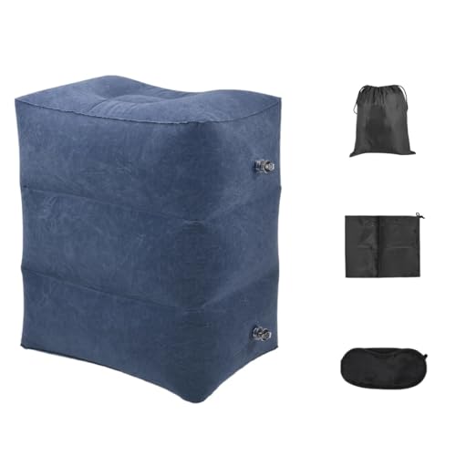 ZHOUXYFDC Aufblasbare Fußstütze Kissen Three Layer Mat Inflatable Mattress Air Foot Rest Pillow Long Distance Car Plane High Speed Rail Teavel for Sleep Bed(Three Layer Blue) von ZHOUXYFDC