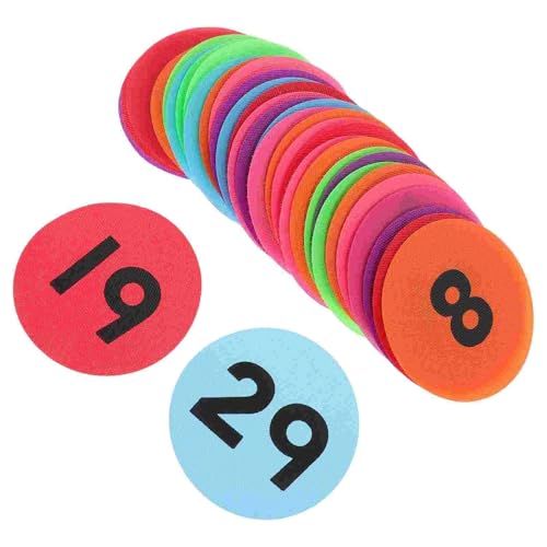 ZHOUXYFDC Schlüsselkasten 36 Stück Teppichmarkierungsaufkleber mit Zahlen, Bodenpunkte for Klassenzimmer, Aufkleber, Etiketten, Mehrfarbig, for Ausrichten von Punkten im Büro, Nylonkleber von ZHOUXYFDC