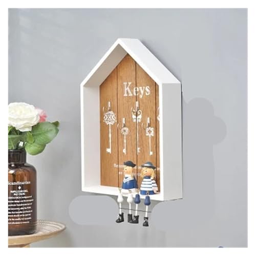 ZHOUXYFDC Schlüsselkasten Haken Wandhaken Schlüsselhalter Wand Home Tastatur Quittungsschlüsselkasten Regal Schlüsselkasten Schmuckregal Wandbehang Holzhaken(4) von ZHOUXYFDC